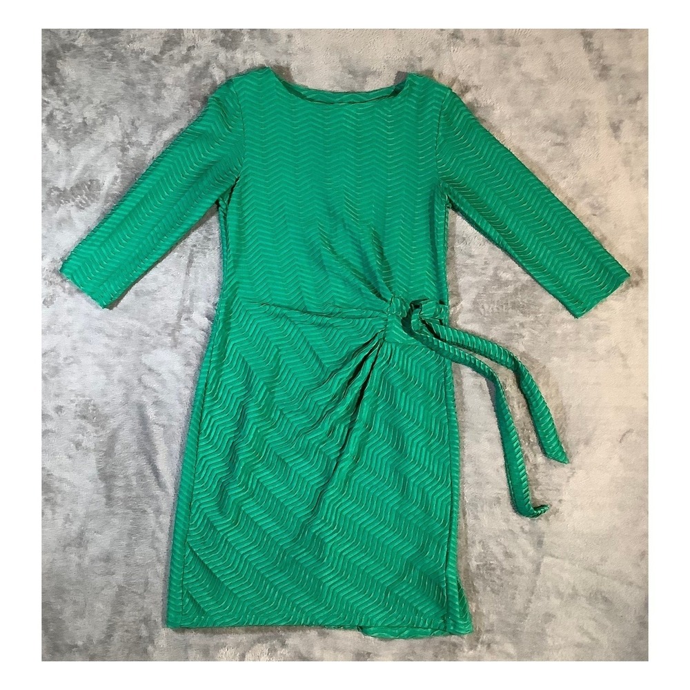 Shelby & Palmer Girls Green Chevron Dress Size 10 3/4 Sleeve - Picture 1 of 6